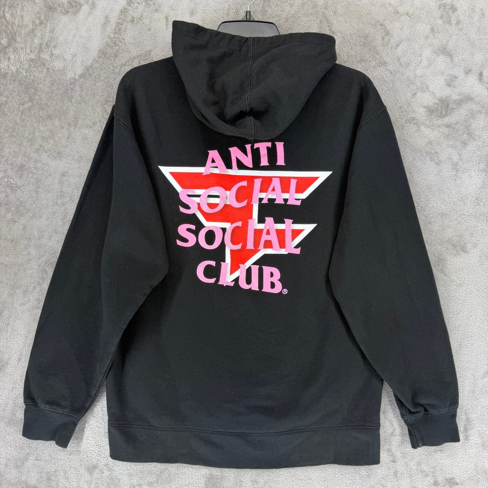 Anti Social Social Club Hoodie Mens M FaZe Clan Black Graphic Streetwear EUC